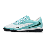Chuteira Society Nike Phantom 6 Academy TF Branco e Azul Claro