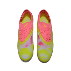 Chuteira Campo FG Nike Phantom 6 Elite Rosa e Amarela Infantil