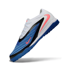 Chuteira Society TF Nike Phantom 6 Elite Branca e Azul Infantil