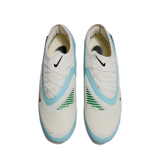 Chuteira Campo FG Nike Phantom 6 Elite Branca e Azul-Clara Infantil