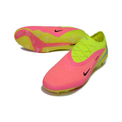 Chuteira Campo FG Nike Phantom 6 Elite Amarela, Prateada e Rosa