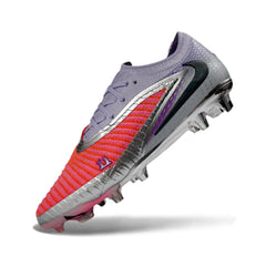 Chuteira Campo FG Nike Phantom 6 Elite Rosa, Prateada e Roxa