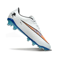 Chuteira Campo FG Nike Phantom Hypervenom Elite Branca, Azul e Laranja