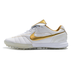 Tiempo 7 R10 Elite White and Golden Turf TF Football Boot