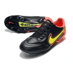Chuteira Campo FG Nike Tiempo Legend 9 Elite Preta e Laranja