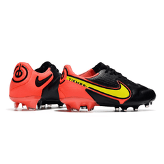 Chuteira Campo FG Nike Tiempo Legend 9 Elite Preta e Laranja
