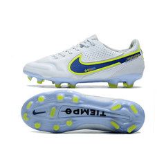 Chuteira Campo FG Nike Tiempo Legend 9 Elite Branca e Azul