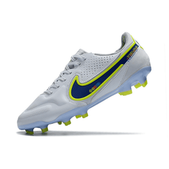 Chuteira Campo FG Nike Tiempo Legend 9 Elite Branca e Azul