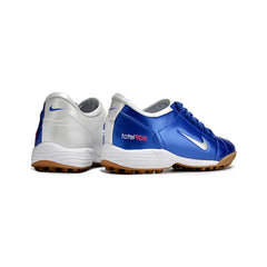 Chuteira Society TF Nike Total 90 III Branca e Azul Infantil