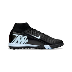 Chuteira Society TF Nike Zoom Mercurial Superfly 10 Elite Preta e Branca Infantil