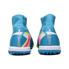Chuteira Society TF Nike Zoom Mercurial Superfly 10 Elite Azul e Amarela Turf Infantil