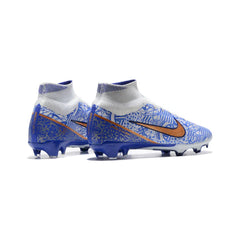Chuteira Campo FG Nike Zoom Mercurial Superfly 9 Elite Pack CR7 Azul Infantil