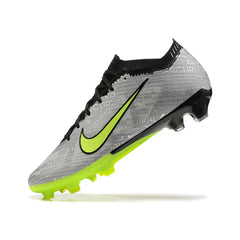Chuteira Campo FG Nike Zoom Mercurial Vapor 15 Elite Cinza e Verde Infantil
