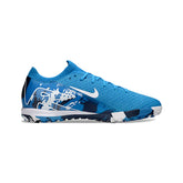 Chuteira Society TF Nike Zoom Mercurial Vapor 16 Elite Infantil Azul e Branca
