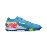 Chuteira Society TF Nike Zoom Mercurial Vapor 16 Elite Infantil Azul-Clara e Verde