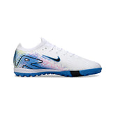 Chuteira Society TF Nike Zoom Mercurial Vapor 16 Elite Infantil Branca e Azul