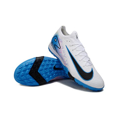 Chuteira Society TF Nike Zoom Mercurial Vapor 16 Elite Infantil Branca e Azul