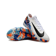 Chuteira Society TF Nike Zoom Mercurial Vapor 16 Elite Infantil Branca e Azul