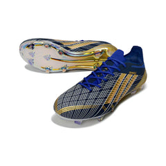 Chuteira Campo FG Adidas F50 Elite Dembele Dourada e Azul