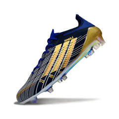 Chuteira Campo FG Adidas F50 Elite Dembele Dourada e Azul