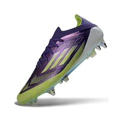 Chuteira Campo Molhado SG Adidas F50 Primeknit Elite Verde, Roxa e Branca