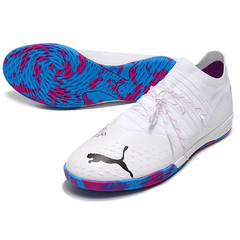 Chuteira Futsal IC Puma Future Z 1.3 Branca Azul e Rosa