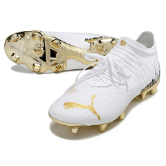 Chuteira Campo FG Puma Future Z1.3 Branca e Dourada