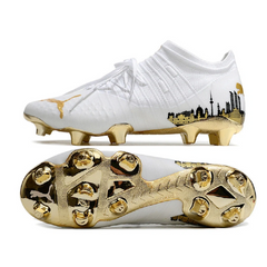 Chuteira Campo FG Puma Future Z1.3 Branca e Dourada