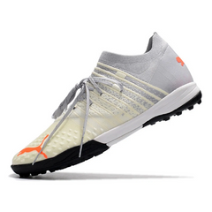 Chuteira Society TF Puma Future Z 1.3 Branca and Cinza