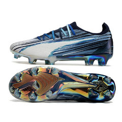 Chuteira Campo FG Puma Ultra Ultimate Pack Elements Preta e Branca