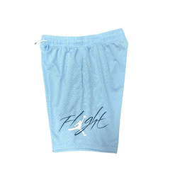Jordan Flight Shorts Light Blue, Black and White