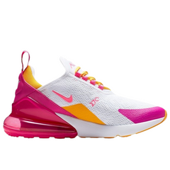 Tênis Nike Air Max 270 React Laser Fuschia University Gold