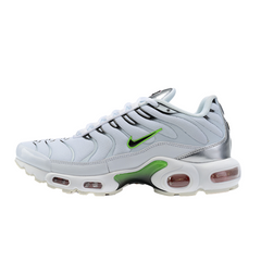 Nike Air Max Plus TN White, Silver and Green Sneakers