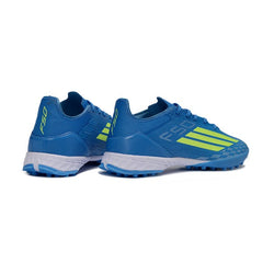 Chuteira Society TF Adidas F50 Pack Azul e Verde Infantil