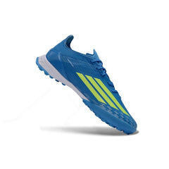 Chuteira Society TF Adidas F50 Pack Azul e Verde Infantil