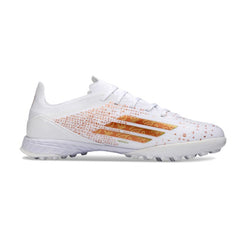 Chuteira Society TF Adidas F50 Coral Blaze Branca Infantil