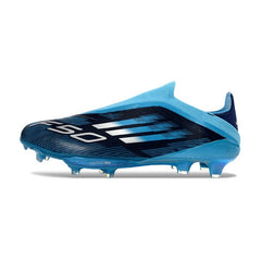 Chuteira Campo FG Adidas F50+ Elite Sem Cadarço Azul e Preta