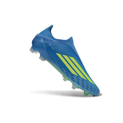 Chuteira Campo FG Adidas F50 Elite Sem Cadarço Azul e Verde Infantil