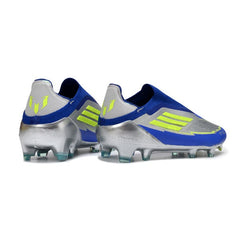 Chuteira Campo FG Adidas F50 Elite Sem Cadarço Azul e Prateado