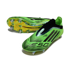 Chuteira Campo Molhado SG Adidas F50 Elite Sem Cadarço Verde e Preta