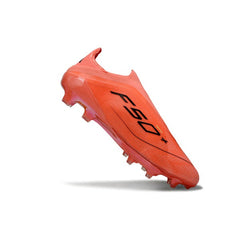 Chuteira Campo FG Adidas F50+ Elite Sem Cadarço Laranja e Dourada