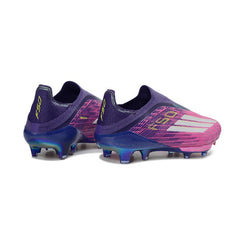 Chuteira Campo FG Adidas F50+ Elite Sem Cadarço Rosa e Roxa