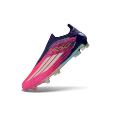 Chuteira Campo FG Adidas F50 Elite Sem Cadarço Rosa, Roxa e Branca