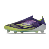 Chuteira Campo Molhado SG Adidas F50 Elite Sem Cadarço Roxa e Verde