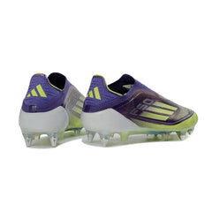 Chuteira Campo Molhado SG Adidas F50 Elite Sem Cadarço Roxa e Verde