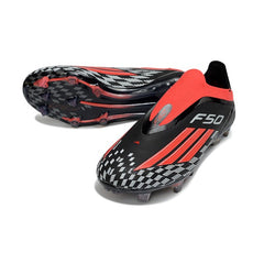 Chuteira Campo FG Adidas F50 Elite Sem Cadarço Vermelho, Preto e Branco