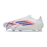 Chuteira Campo FG Adidas F50 Elite Sem Cadarço Branco e Azul