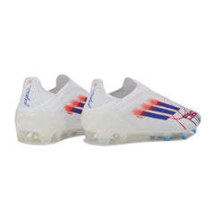 Chuteira Campo FG Adidas F50 Elite Sem Cadarço Branco e Azul