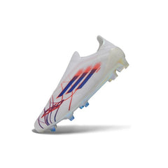 Chuteira Campo FG Adidas F50 Elite Sem Cadarço Branco e Azul