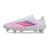 Chuteira Campo Molhado SG Adidas F50 Elite Sem Cadarço Branca e Rosa